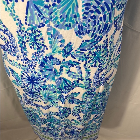 Lilly Pulitzer Blue and White Floral Dress Size Large - Picture 7 of 8